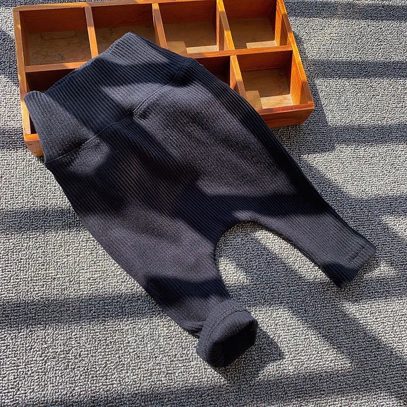 Quần tất cotton lưng cao màu trơn họa tiết kẻ sọc phong cách Hàn Quốc thời trang xuân thu cho bé 2021