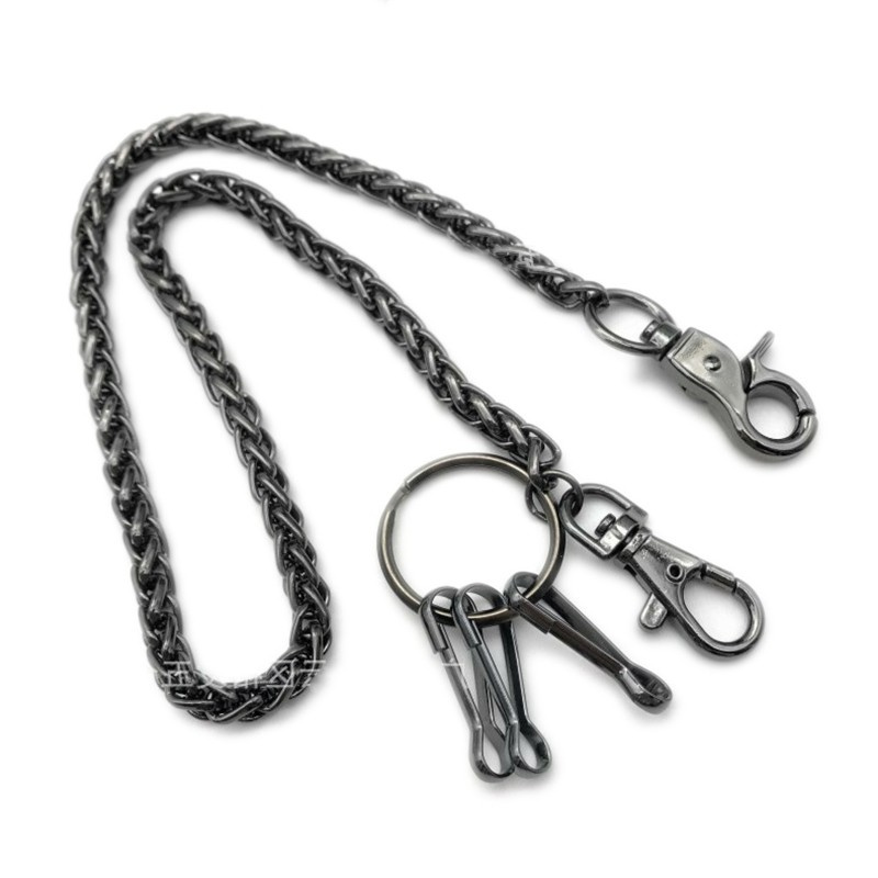 [New]Men's Basic Classic Simple Strong Biker Trucker Key Jean Wallet Chain Sier