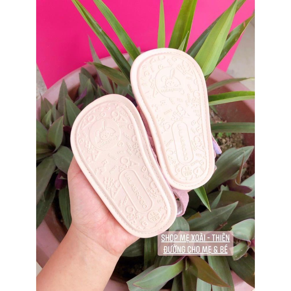 Dép tập đi đế cao su non hình nơ xinh xắn Ualarogo cho bé