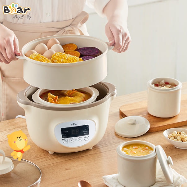 Nồi Nấu Chậm, Nồi Ủ Cháo Bear SUBE002 1.6L - Hàng Chính Hãng Bảo Hành 12 Tháng