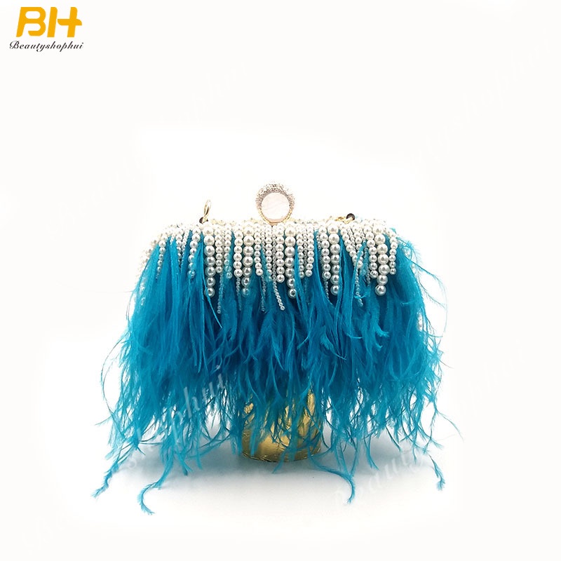 Túi Xách Lông Đính Ngọc Trai Thời Trang Cho Nữ 2022