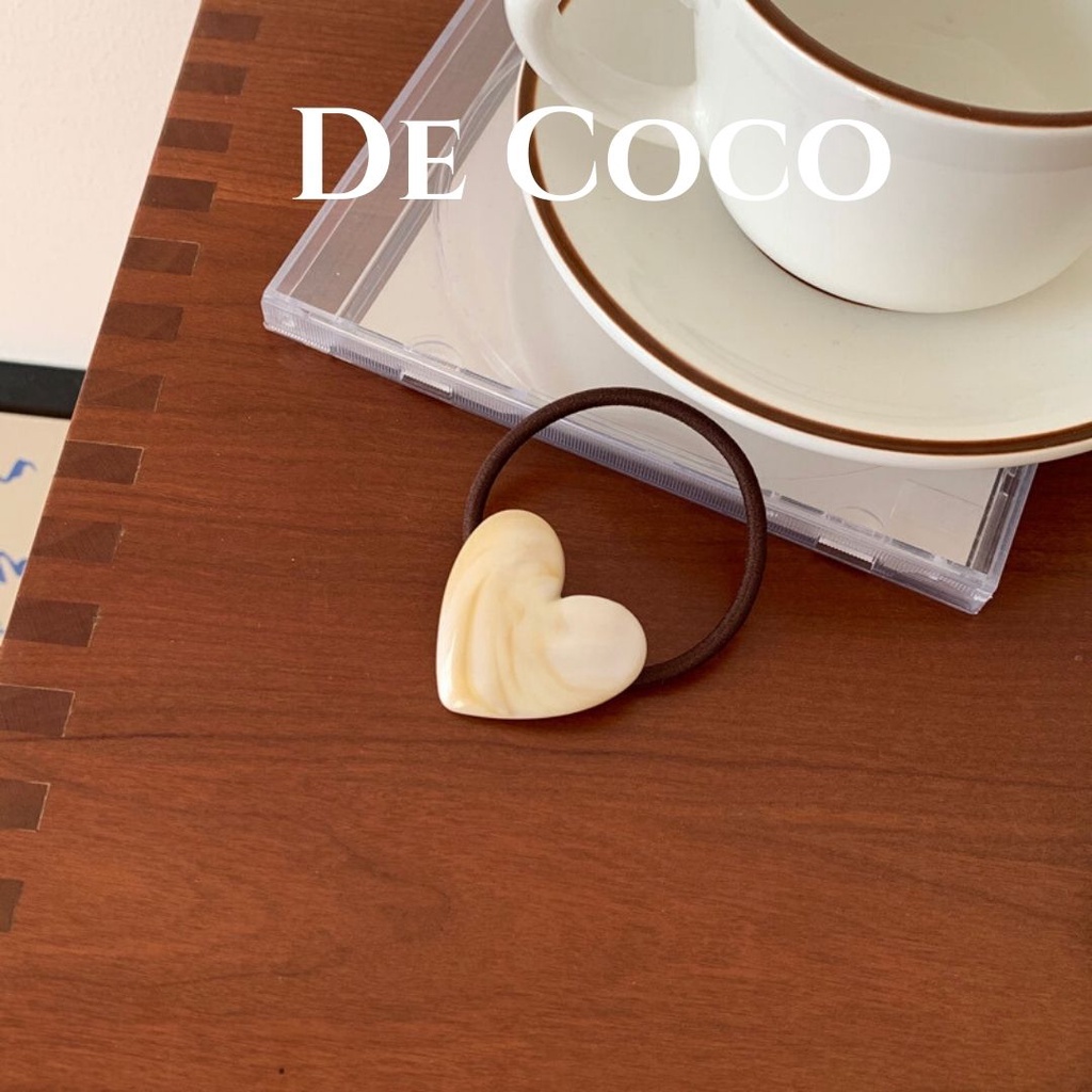 Dây buộc tóc, Chun buộc tóc mặt trái tim vân đá De Cocodecoco.accessories