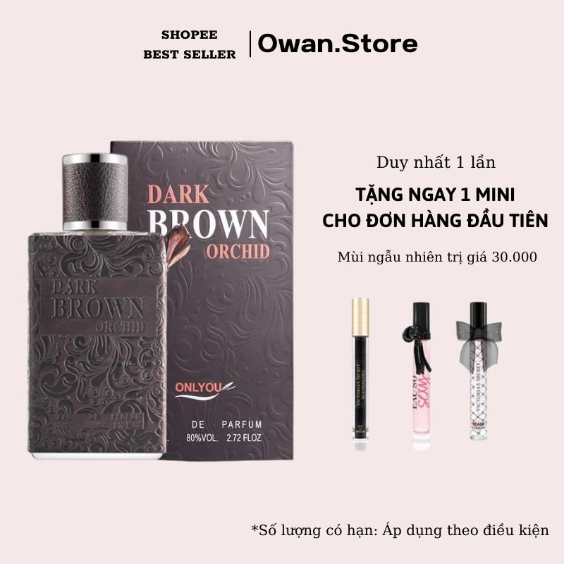 Nước Hoa Nam Dark Brown 80ml Thơm Lâu 12h, Hương Nam Tính, Lịch Lãm Dầu Thơm Nam