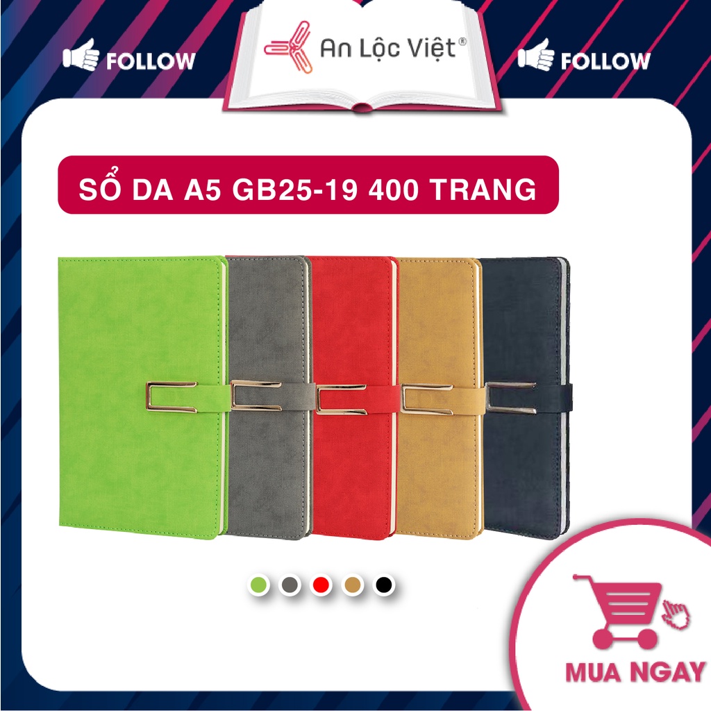 Sổ Tay A5 Bìa Bọc Da, Sử Dụng Ghi Chép GB25-19 Nhiều Màu (200 Trang)
