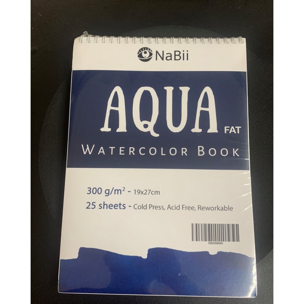 Quyển Giấy Vẽ Màu Nước Nabii Aqua Fat 300GSM [ CHÍNH HÃNG ] 25 TỜ