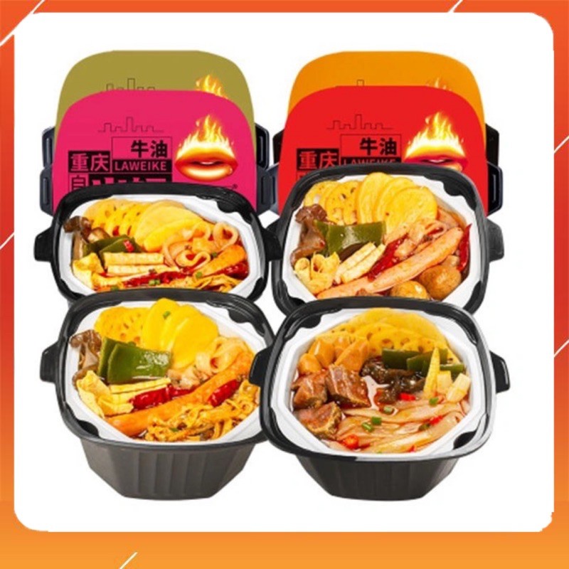 Lẩu tự sôi trùng khánh 4 vị Hot Pot - Lẩu tự sôi môi Trùng Khánh 390gr siêu ngon