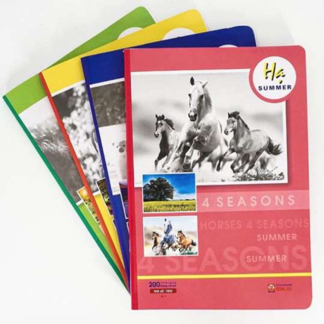 Vở Hồng Hà 😍FREESHIP😍 Vở Kẻ Ngang Hồng Hà Bốn mùa 200 trang