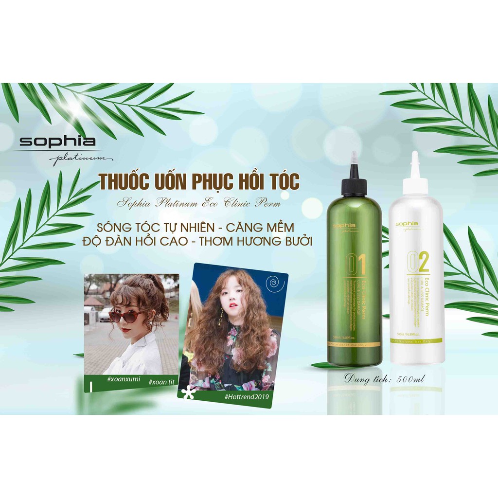 Thuốc uốn Eco phục hồi tóc Sophia Platinum Eco Clinic Perm Hàn Quốc 500ml