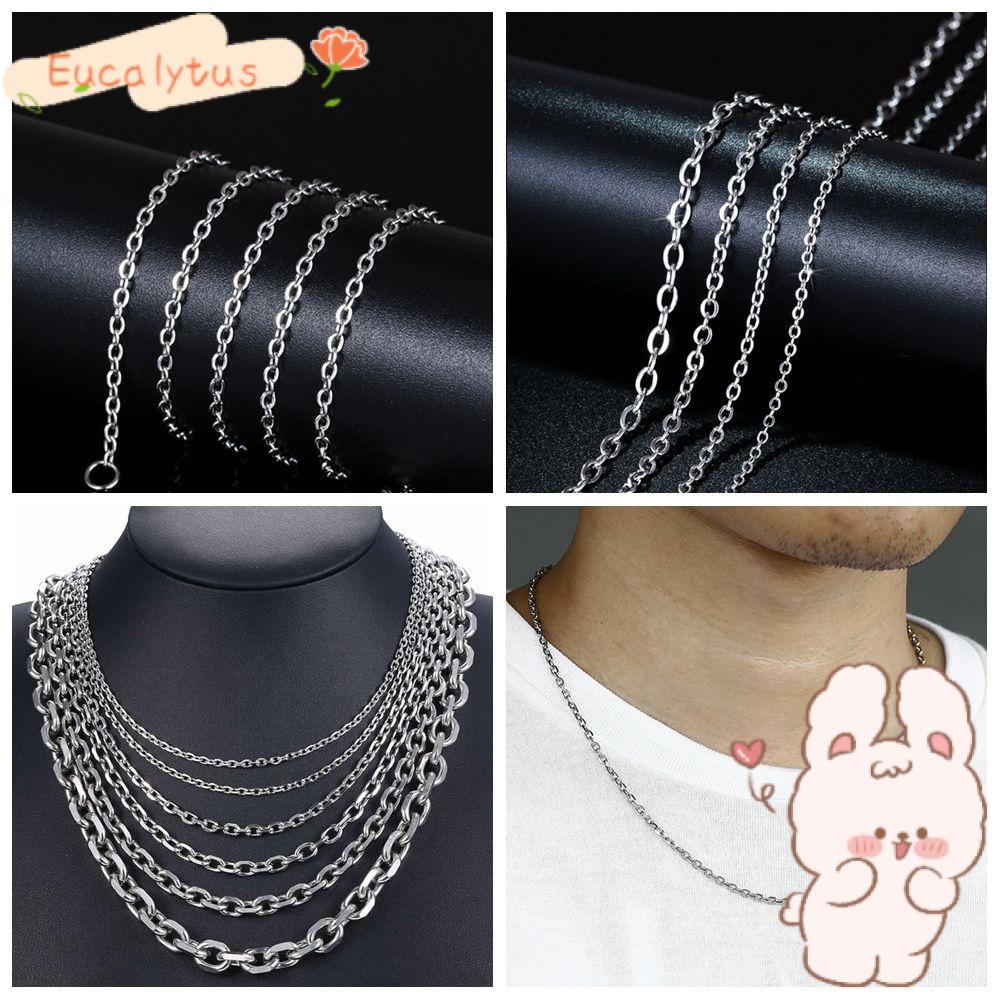 ✿EUTUS✿ 1.3mm/1.6mm/2mm/ 3mm/4mm Stainless Steel Necklace|Color Choker Link Chain Women Men Fashion Cool Punk Gothic Metal Collar