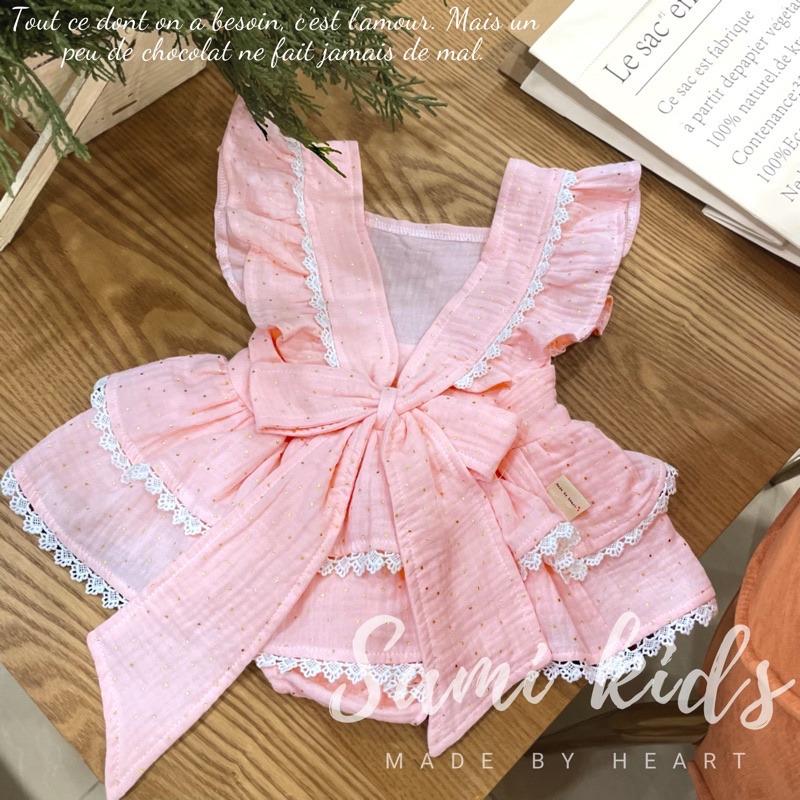 Váy cho bé - Romper xô Muslin điệu đà cho bé MỀM THOÁNG MÁT SAMIKIDS