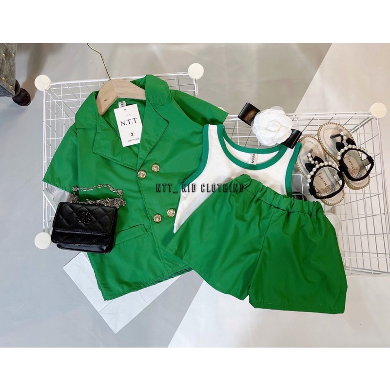 Bộ 3 chi tiết giả vest bé gái