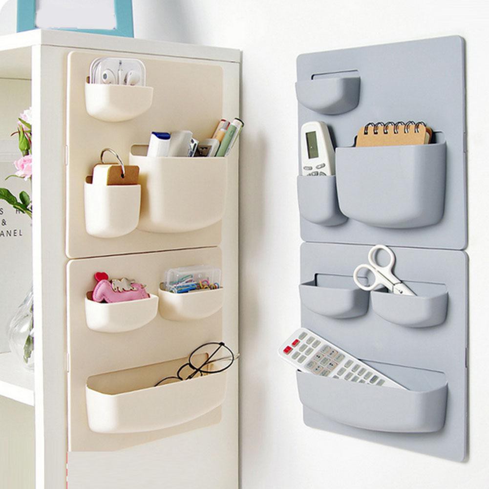 Túi đựng đồ tự dính treo tường/tủ lạnh/nhà tắm tiết kiệm không gian