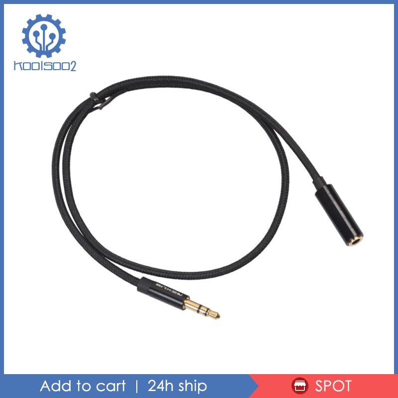 Dây Cáp Nối Dài Tai Nghe 3.5mm Male Sang Female Aux Màu Đen 0.5M Koolsoo2