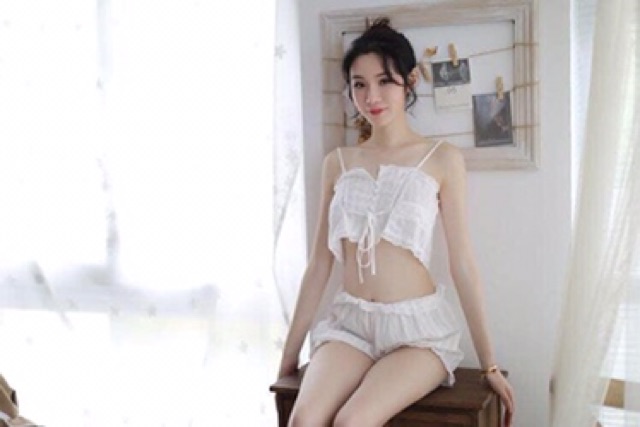 Set đồ ngủ phối ren quyến rũ dành cho nữ - bộ ngủ sexy