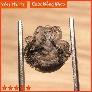 Mặt dây chuyền nữ hồ ly thạch_anh tóc_ đen , mệnh thủy và mộc, tình duyên, d33