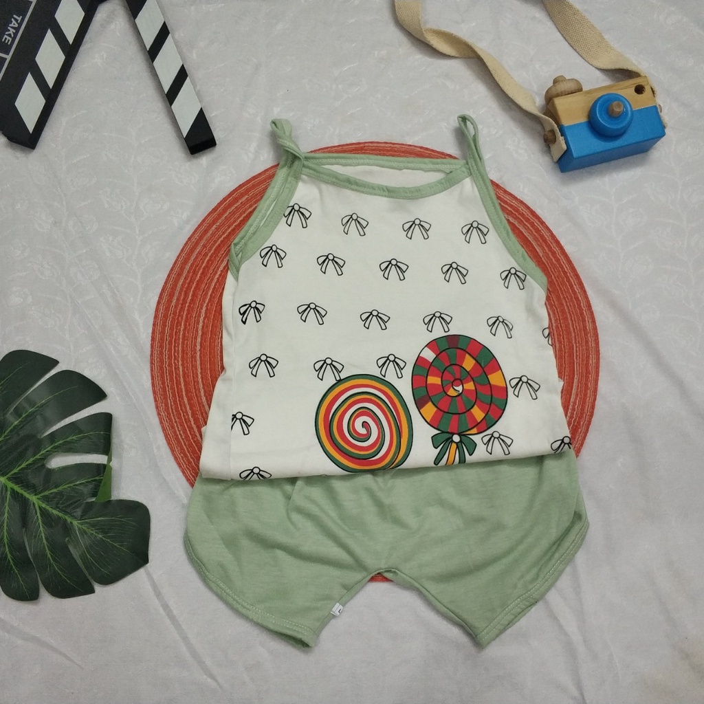 Bộ hai dây bé trai bé gái mặc nhà đi học đi chơi Hạ Băng Designs vải cotton 1-5 tuổi, 8-18kg