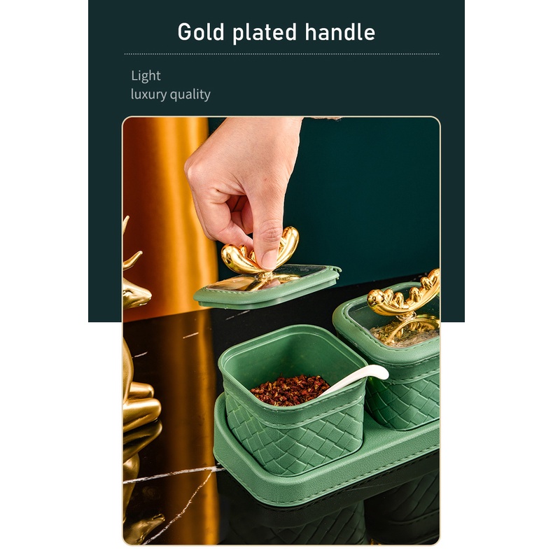 Only HOUSE Hộp Nhựa Đựng Gia Vị Muối Gắn Tường Sang Trọng Kèm Muỗng MSG se