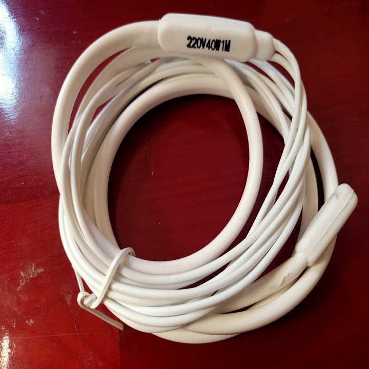 Dây TRẮNG 1 mét, 220V-40W DÂY ĐIỆN TRỞ SILICONE SƯỞI CỬA KHO LẠNH
