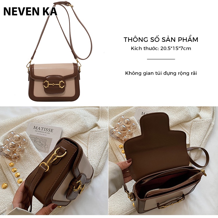 Túi Đeo Chéo Phối Màu Phong Cách Cổ Điển Sang Trọng NEVENKA N0015