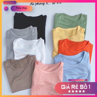 [SALE] Áo cộc tay Kwoo thun lạnh trơn cho bé