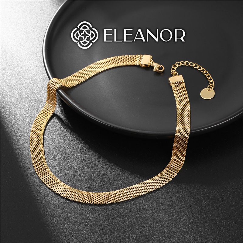 Dây chuyền nữ titan Eleanor Accessories chocker dạng lưới basic phụ kiện trang sức 3781