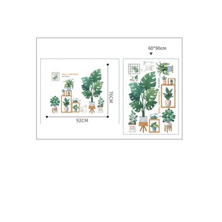 decal dán tường trang trí chậu cây B