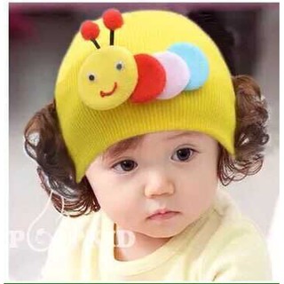 Mũ len tóc giả hình sau dễ thương