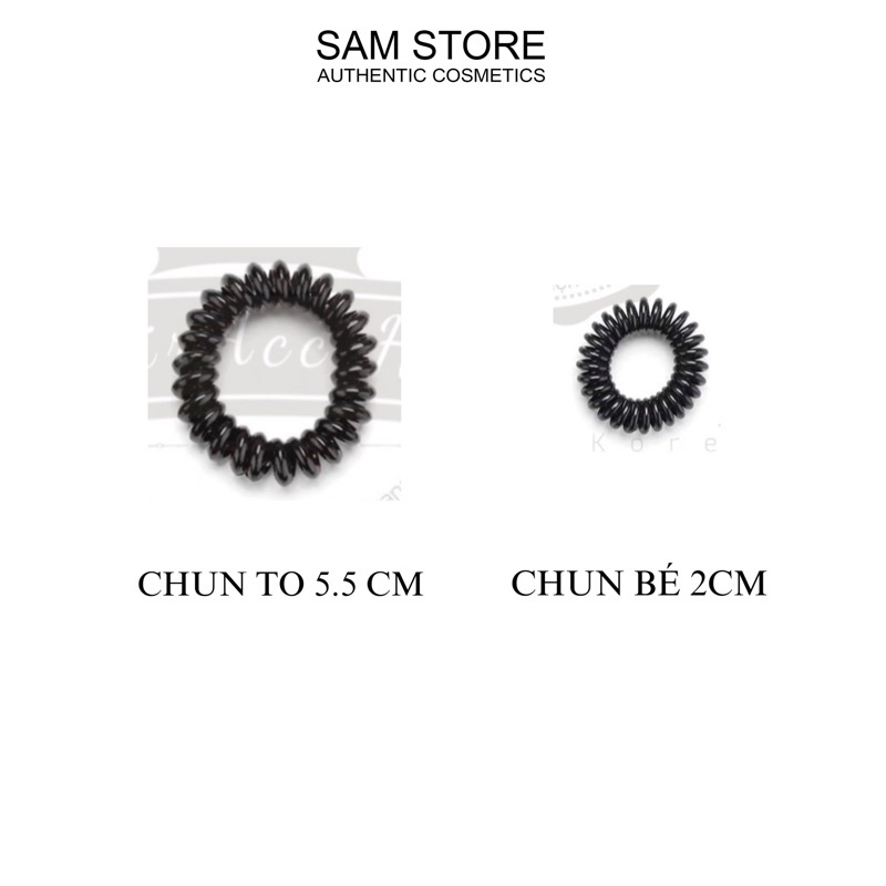 Dây buộc tóc lò xo nhựa xoắn màu đen, chất chun mềm, co giãn đàn hồi