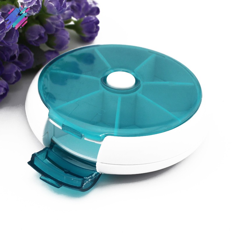 ✅COD❤✨ Pill Storage Box Medicine Case 7 Day Organizer Round Shape Portable For Travel