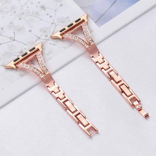 Dây Đeo Đồng Hồ Bằng Inox Đính Kim Cương Giả Cho apple watch ultra 8 7 41mm 45mm iwatch 8 7 6 se 5 4 3 2 40mm 38mm 49mm 45mm 44mm 42mm