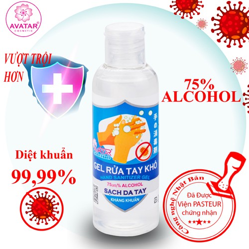 Nước rửa tay khô Avatar 75% cồn (100ml) - Diệt khuẩn tối đa -  Có chứng nhận chất lượng viện PASTEUR | BigBuy360 - bigbuy360.vn