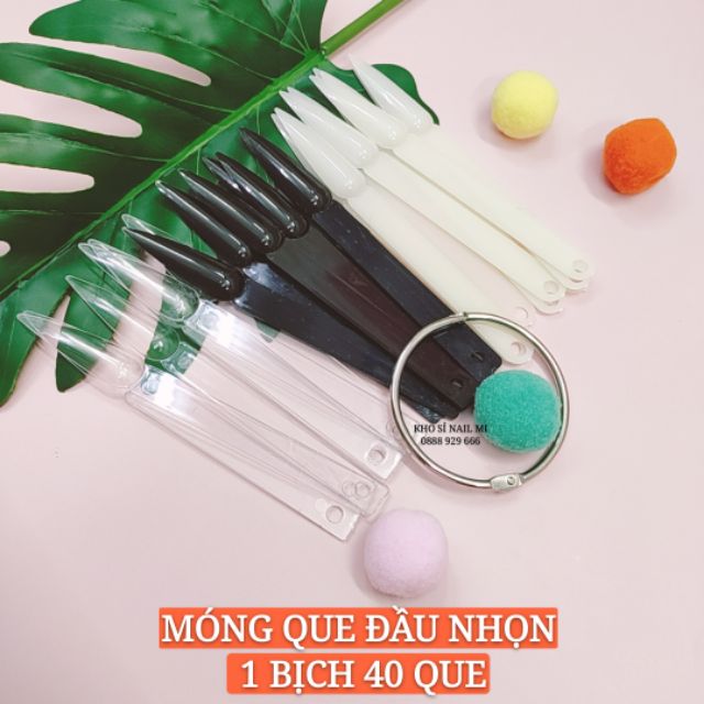 Móng que tập sơn - móng que nail đầu nhọn 1 bịch 40 que