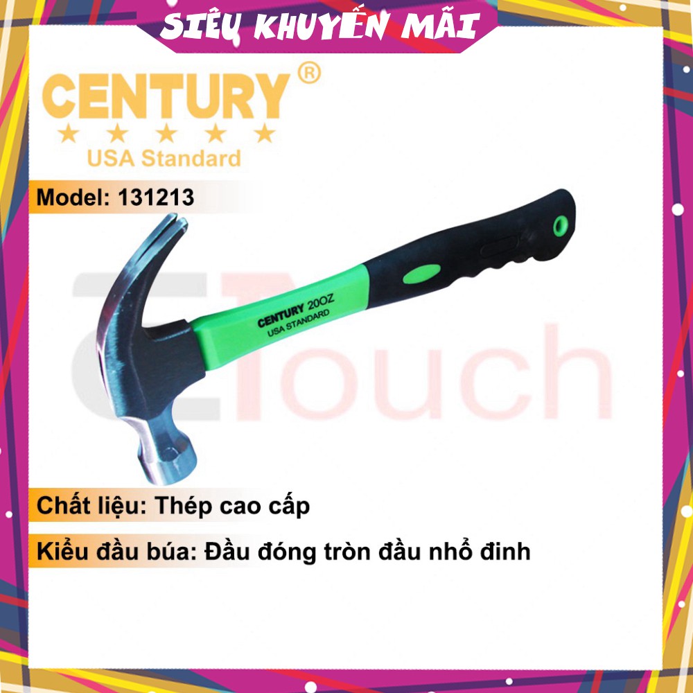 Búa Nhổ Đinh Century 8OZ Cán Nhựa Xanh - 131213-8OZ