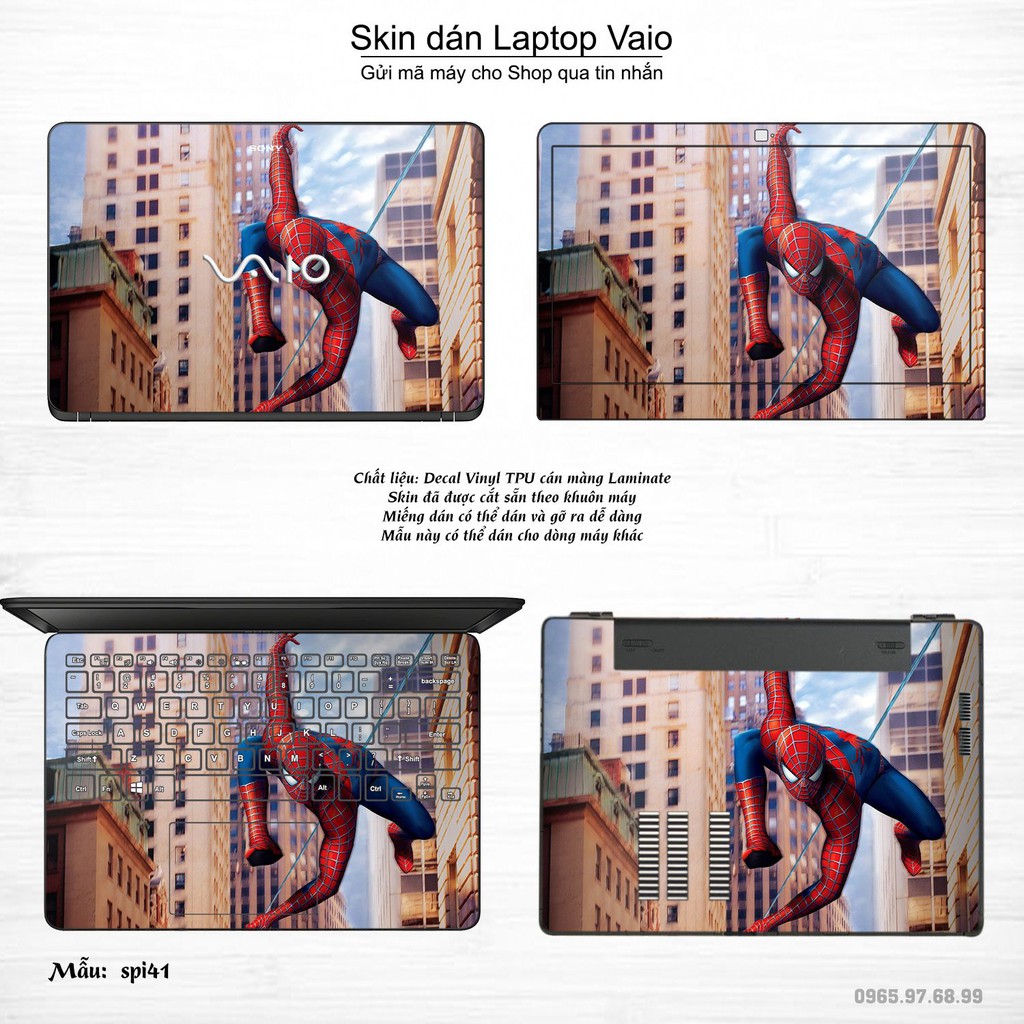 Skin dán Laptop Sony Vaio in hình người nhện Spiderman _nhiều mẫu 2 (inbox mã máy cho Shop)