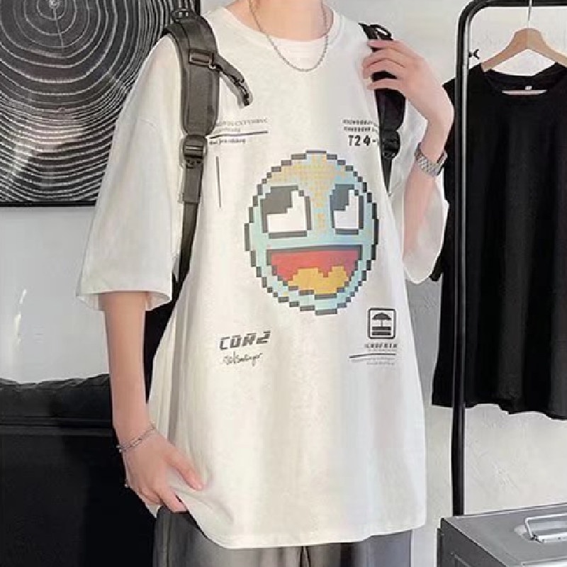 Áo Thun Tay Ngắn Dáng Rộng In Chữ Thoải Mái Thời Trang Mùa Hè Phong Cách Hàn Quốc Cho Nam Và Nữ