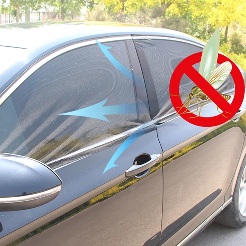 Set 2 / 4 Lưới Che Nắng / Muỗi / Tia UV Gắn Cửa Sổ Trước / Sau Xe Hơi Cho Bé / Cắm Trại