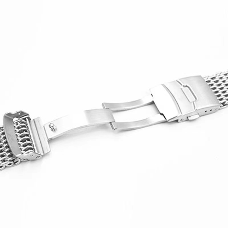 Dây Đeo Đồng Hồ Bằng Thép Không Gỉ Dày 1.2M 18/20/22/24Mm Màu Bạc/Đen