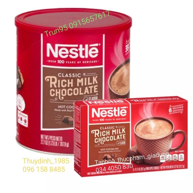 RICH MILK CHOCOLATE HOT COCOA MIX - BỘT CACAO SỮA NESTLE'