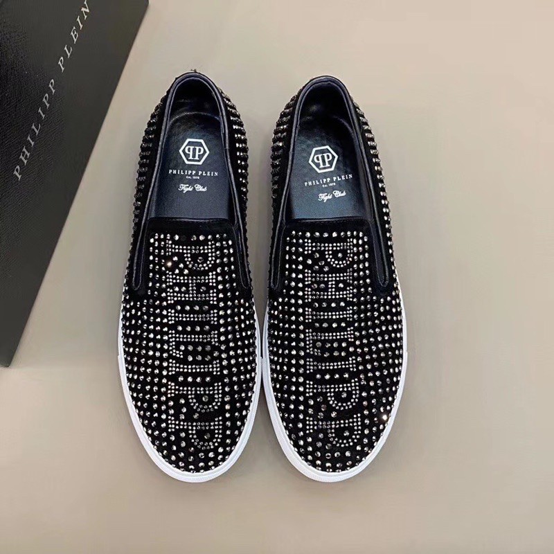 Giày lười nam Philipp Plein cao cấp da thật đính đá sang trọng