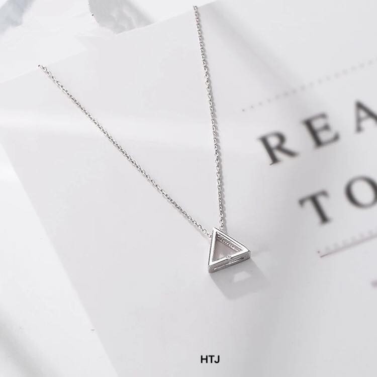 Dây chuyền bạc ta mặt tam giác siêu hót, dây chuyền bibi silver xinh xắn