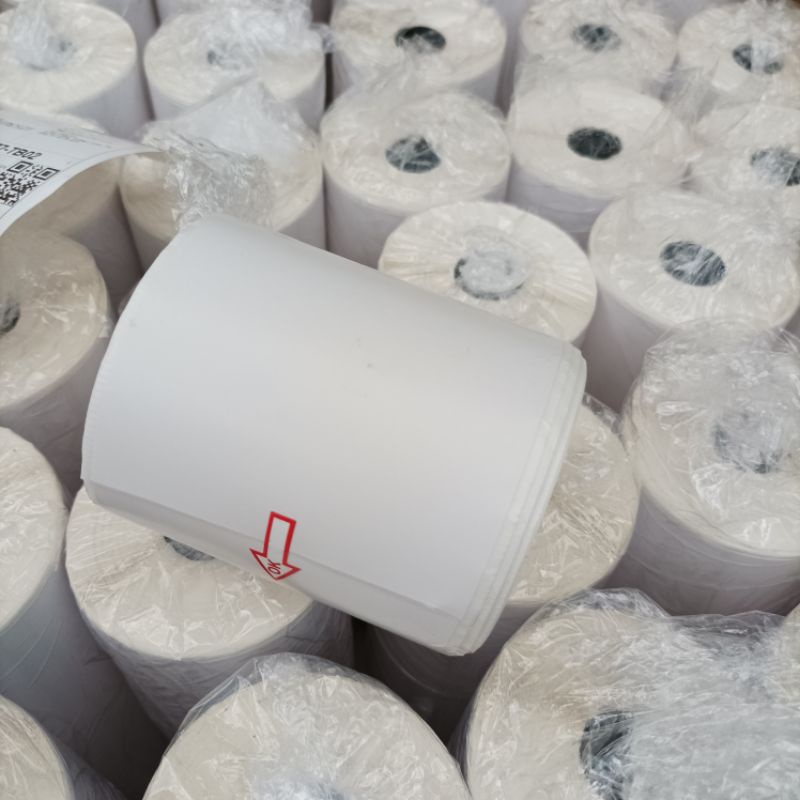 giấy in nhiệt bill k80 có keo dán 80*30m A6 100*150cm tệp 500 tờ