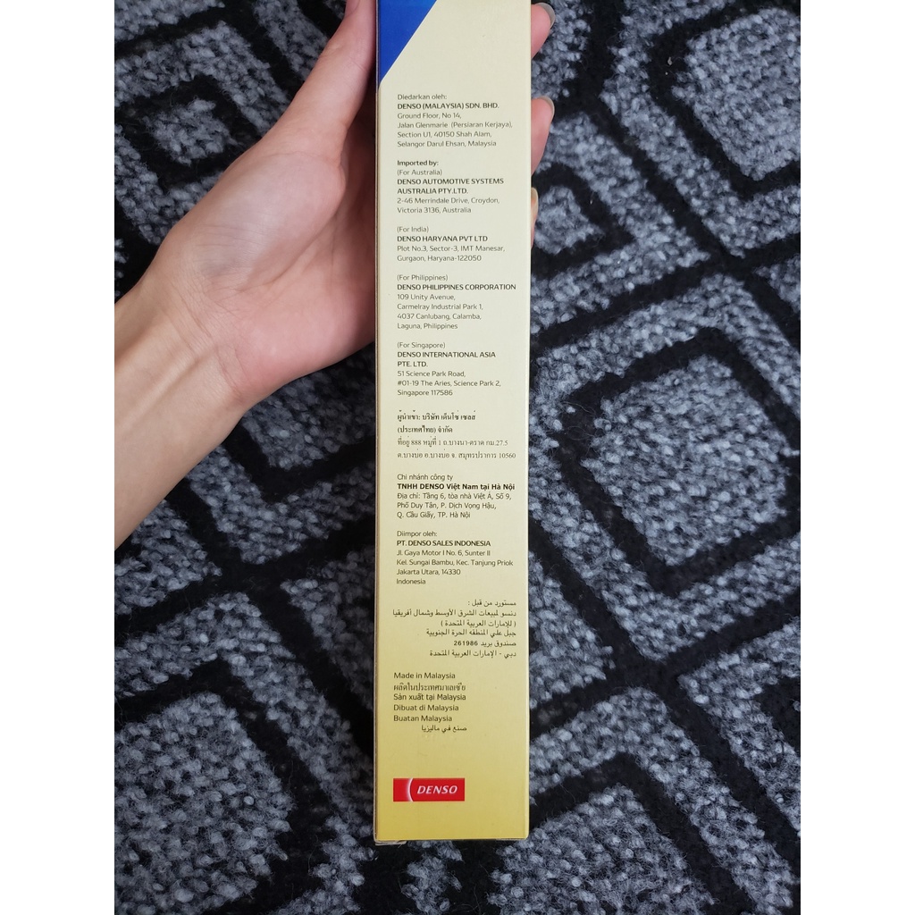 Chổi gạt mưa ô tô DENSO - Chính hãng Malaysia  - Gạt mưa cứng - Gạt mưa xương sắt