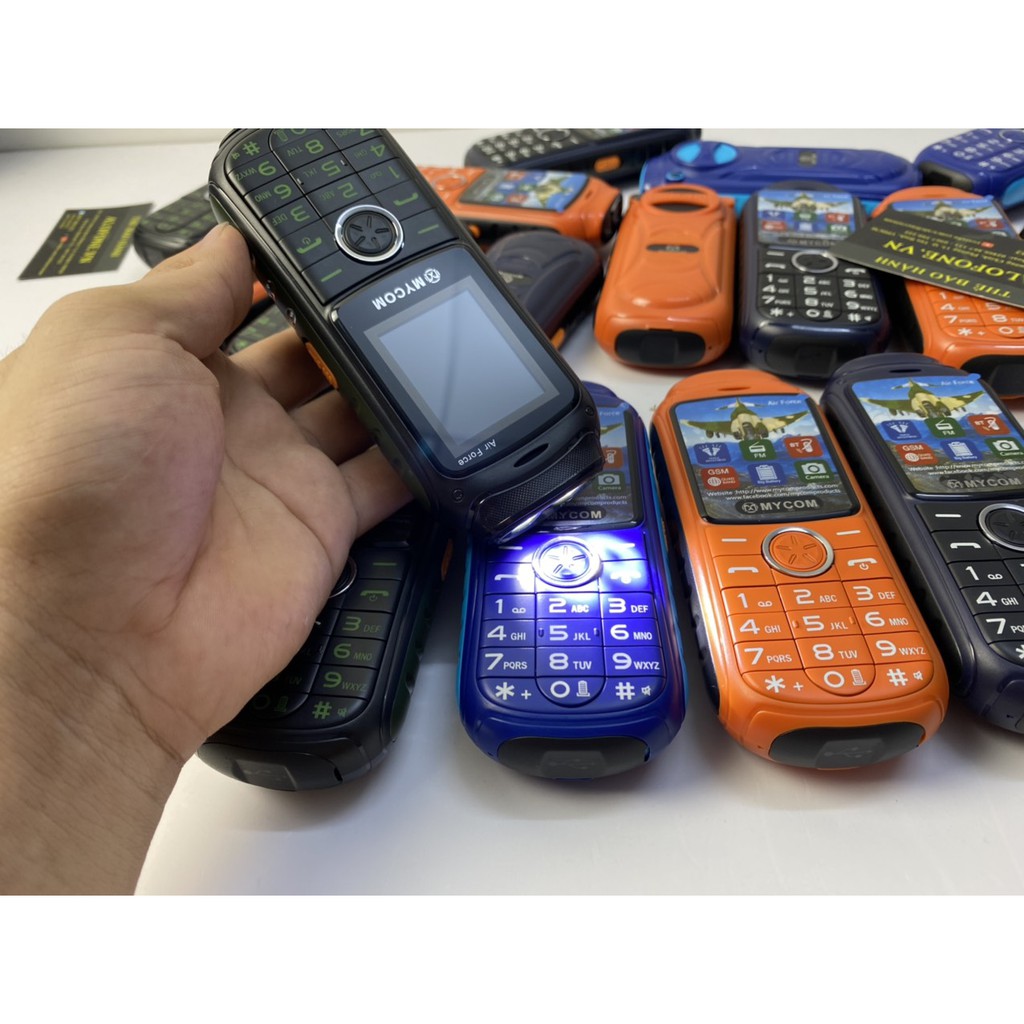 Điện thoại bộ đàm MYCOM Air C100 sạc dự phòng kết nối smartphone kiểu dáng hầm hố