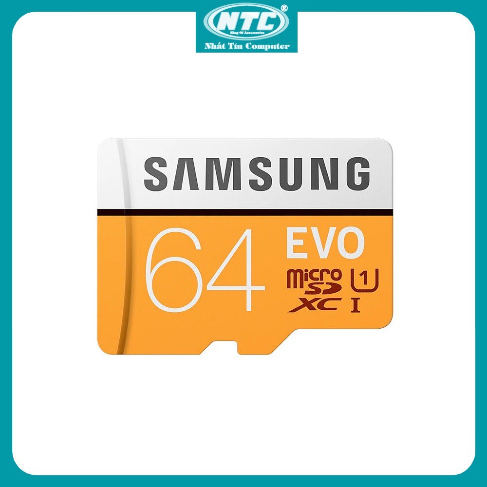[Mã ELMS10 giảm 6% đơn 50K] Thẻ nhớ microSDXC Samsung Evo 64GB UHS-I U1 2K 48MB/s (Cam) - Không box - Nhất Tín Computer