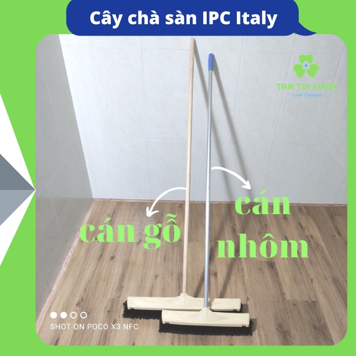 Cây chà sàn cán dài cao cấp 60cm, Bàn chải sợi cứng chà sàn công nghiệp IPC Italy