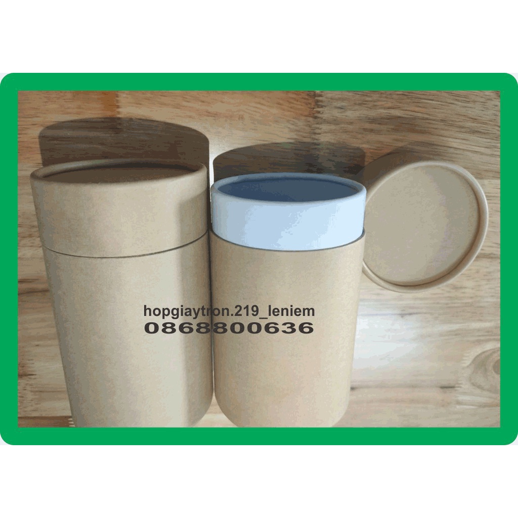 Hộp giấy tròn kraft đựng trà 73x 160mm, bán hộp giấy tròn kraft tphcm số lượng ít theo yêu cầu có sẵn H73160