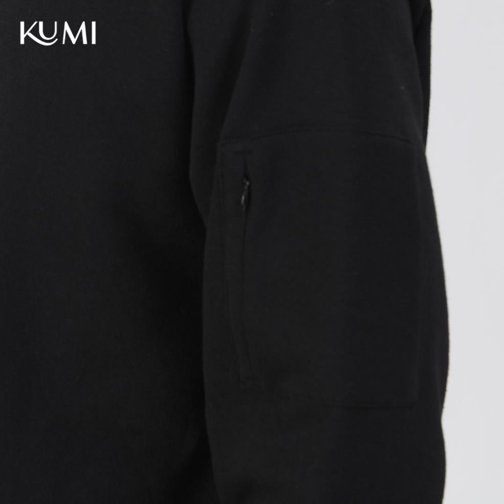 Áo Nỉ Nữ Dài Tay Có Túi Khóa Tay Chất Nỉ Bông Cao Cấp Kumi, Áo Nỉ Nữ Basic Thời Trang Trẻ Trung Năng Động - Đen | BigBuy360 - bigbuy360.vn