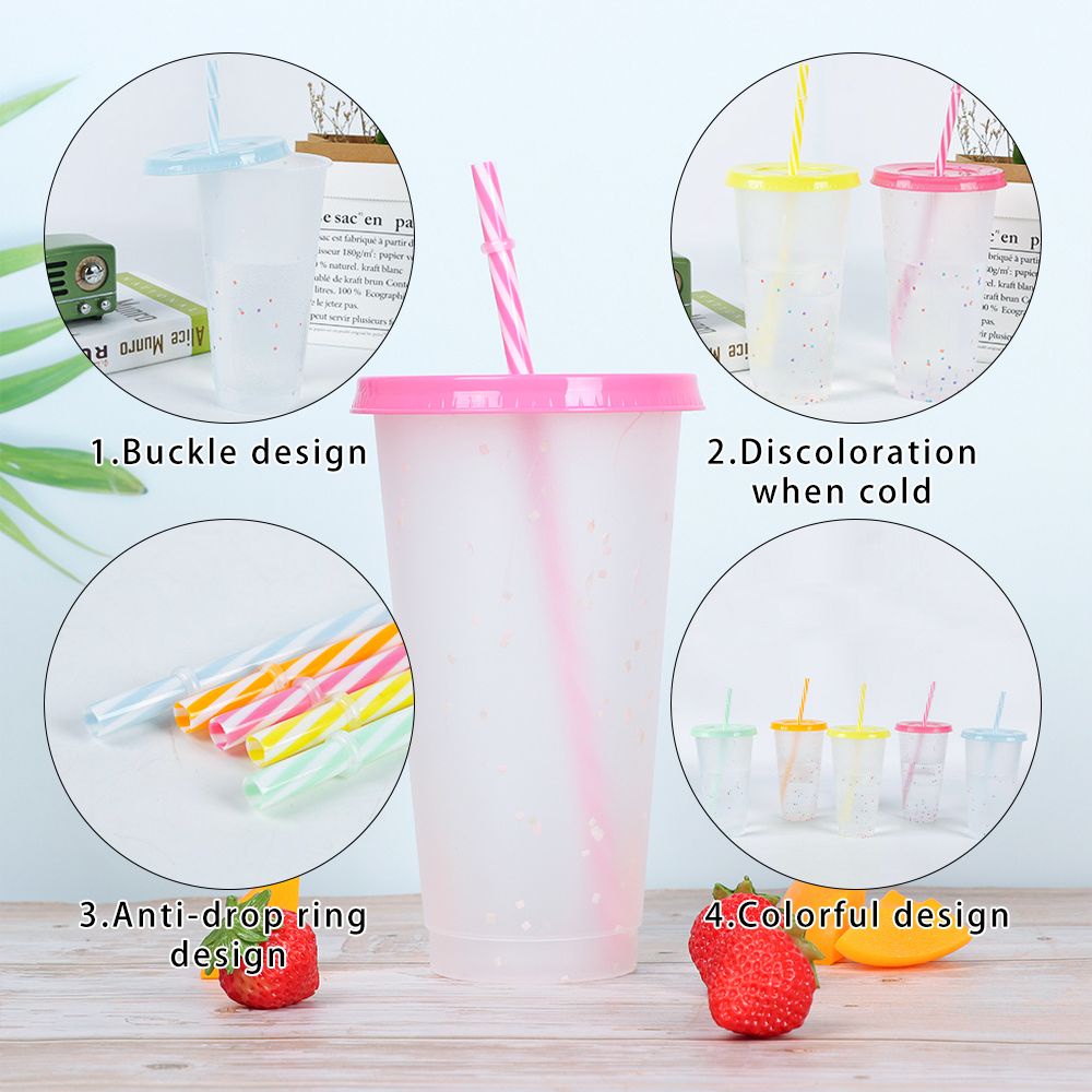 Cốc uống nước bằng nhựa Pp đổi màu theo nhiệt độ độc đáo