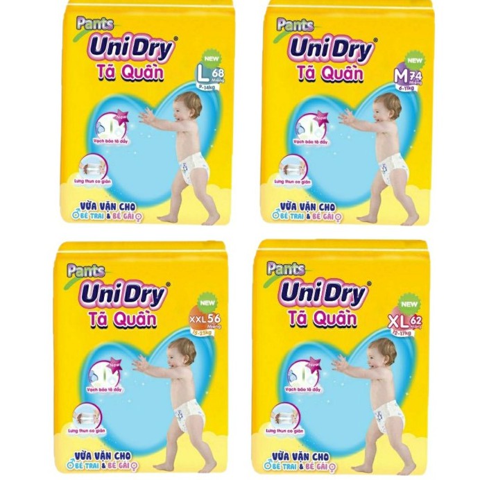 TÃ QUẦN UNIDRY M60/ L54/ XL48/ XXL44/ M74/ L68/ XL62/ XXL56 mẫu mới