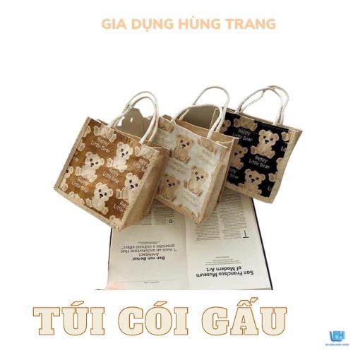 Túi cói hình gấu
